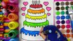 Learn Coloring for Kids and Color Five-Layer Birthday Cake Coloring Pages