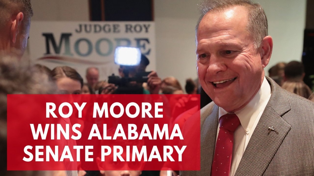 Roy Moore defeats Trump-backed Luther Strange in Alabama Senate Primary