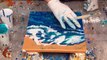Acrylic Pour Painting: Ocean Meets Sand Double Dirty Landscape Fluid Technique