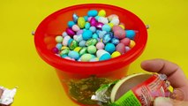 Hidden Surprise Eggs in a Bucket Full of Candy, Toys, and FUN! Part 3