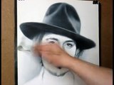 Johnny Depp Speed drawing portrait in dry brush technique