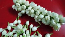 How to string Jasmine Flower Garland-How to String Flower By Nagus Handwork