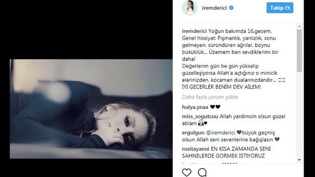 İrem Derici yoğun bakımda ...