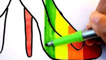 Coloring for kids| Lady Shoes Women Girls Drawing Colours Children Fun Art Learning Colored Markers