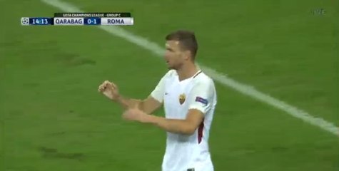 Edin Dzeko  Goal HD - Qarabag FK 0-2 AS Roma 27.09.2017