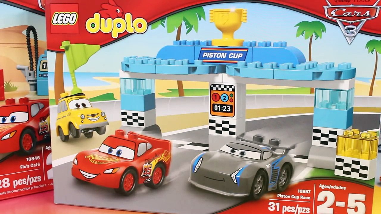 Lego Duplo Disney Cars 3 Flos Cafe Lightning McQueen Races Jackson Storm Piston Cup Race