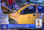 Un taxi se accidentó en el norte de Guayaquil sin dejar víctimas