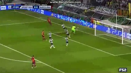Luis Suarez Missed 1 on 1 Chance HD - Sporting CP 0-0 Barcelona 27.09.2017