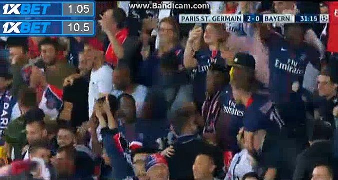 Edinson Cavani GOAL PSG 2-0 Bayern Munchen 27.09.2017