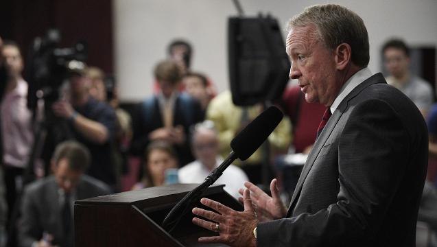 News conference on the fate of Louisville's Rick Pitino