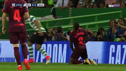 Luis Suarez GOAL Sporting 0-1 Barcelona 27.09.2017