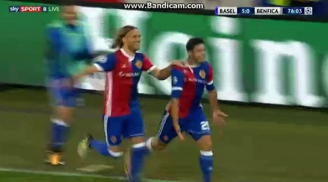 B.Riveros Goal Basel 5 - 0 Benfica 27.09.2017 HD