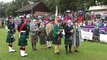 2016 Ballater Highland Games with massed bands and Clan Chief Captain Alwyne Farquharson