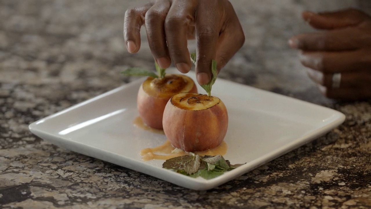 Peaches & Cream - Créme Brulée with Vodka Peach Sauce