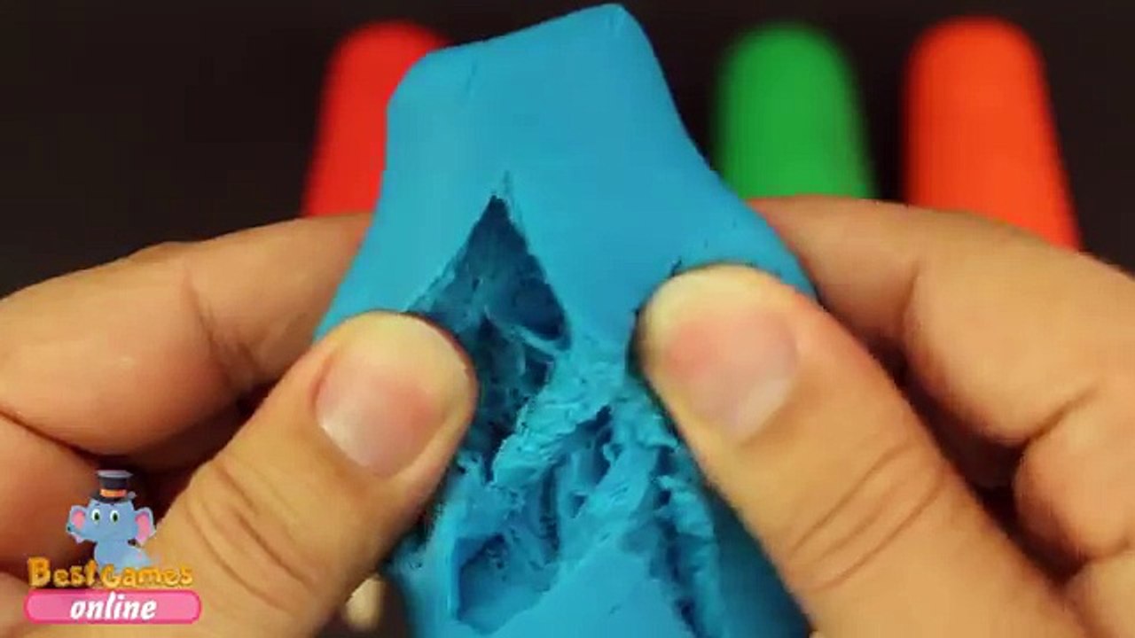 Fun Learning Colours with Playdough Lollipop Surprise with Toys
