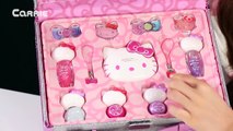 헬로키티 (Hello Kitty) 메이크업 박스로 캐리의 화장 놀이 CarrieAndToys