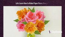 Home Decoration Idea : Wedding Paper Roses Craft | Valentine Crafts | Flowers Making