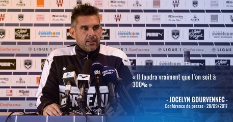 Jocelyn Gourvennec face à la presse avant d'affronter Paris