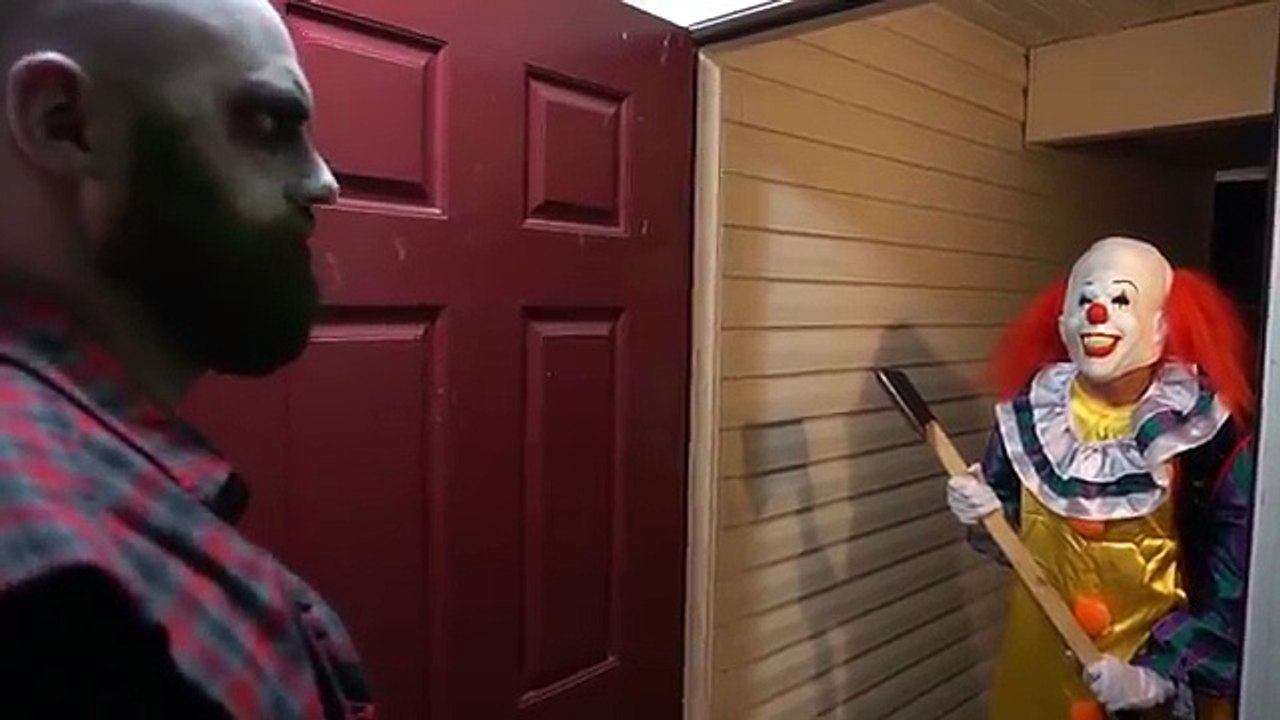 Bearded Joker vs Freaky Clown vs Scream, Batman, T-Rex, Zombie Gorilla | Real Life Superhero Movie!