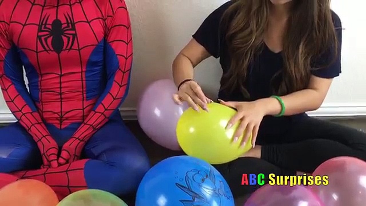 Spiderman Princess T Play Ballon Pop Challenge Surprise Toy Disney Toy Story Blind Bag Egg Surprise