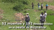 52 Muertos y 192 desaparecidos en el oeste de Birmania, según Ejército