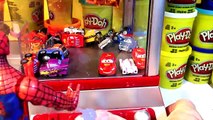 Pixar Cars in the CLAW Machine with McQueen Cars Micro Drifters, Cookie Monster Spiderman Queen Elsa