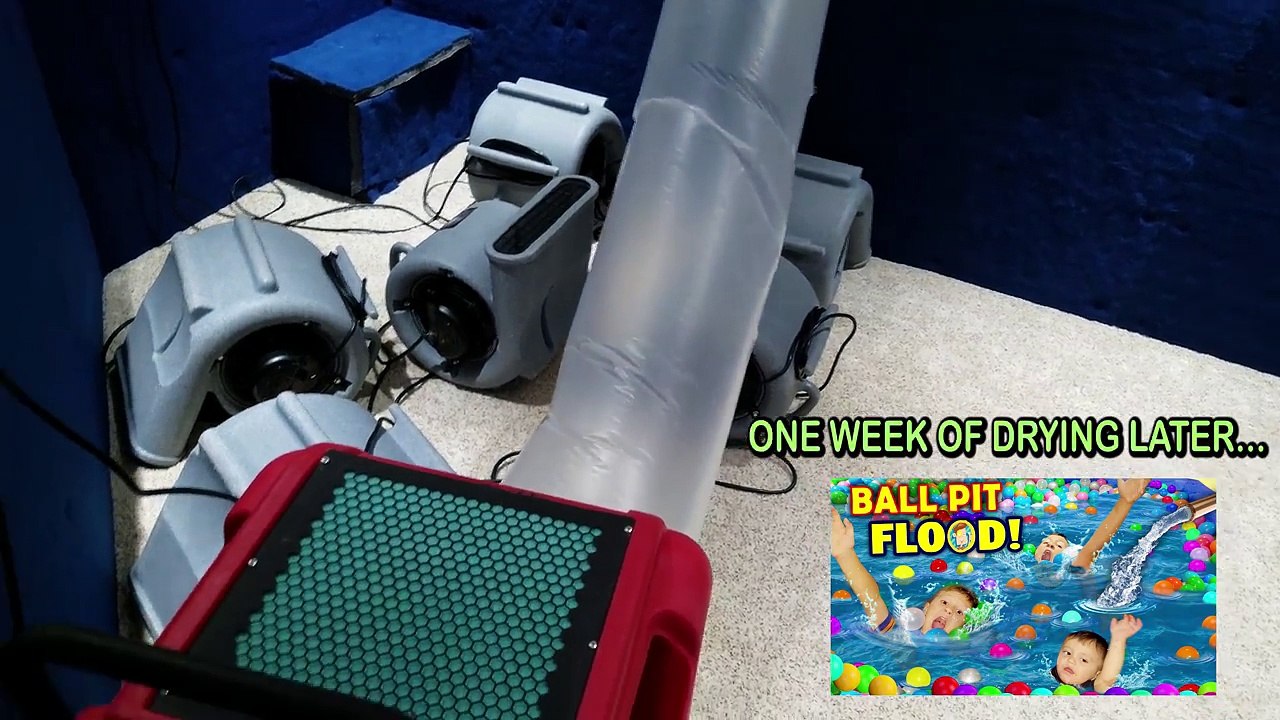 EWW, HE ATE IT!  Diapers & Flooded Ball Pit Balls Part 2 (FUNnel Vision Re-Upload House Flood Vlog-sxxECUQM4kc