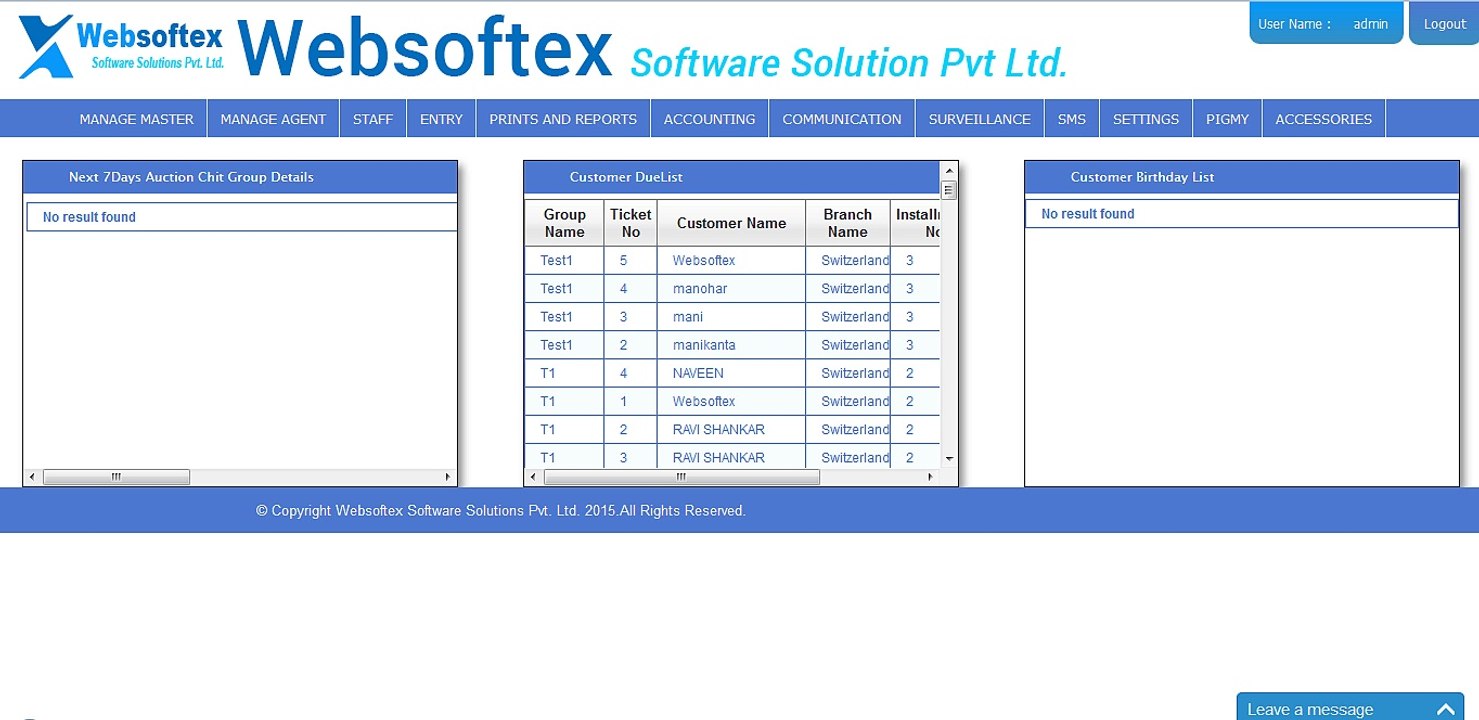 Basic Chit fund Management software, The Chit fund software