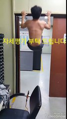 (운동자극)39살 문틀잡고 무반동 풀업 L SIT (엘싯) 턱걸이 10개