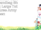 Gillberry Women Canvas Stripe Handbag Shoulder Bag Large Tote Ladies Purse Army Green