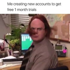 Vine- Me creating new accounts to get free 1 month trials