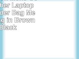 HugMefashion Mens Genuine Leather Laptop Bag Shoulder Bag Messenger Bag in Brown and