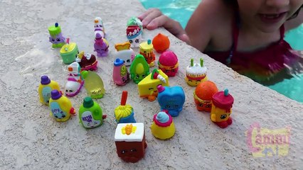 Diving for Shopkins in the Pool Kid Girl Swimming Playing Underwater Pool Fun