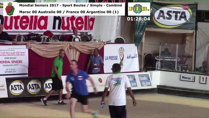 Seconde phase du simple et du combiné, Mondial Seniors, Casablanca 2017