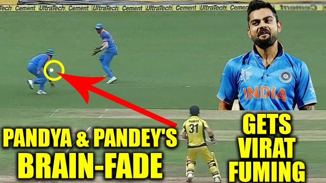 Indian skipper Virat Kohli was seemingly fuming after Hardik Pandya & Pandey's fielding brain-fade. Pandya and Manish Pa