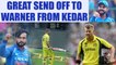 India vs Australia 4th ODI : David Warner sent off in style by Kedar Jadhav | Oneindia News
