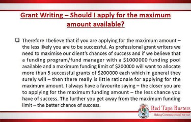 Grant Writing – Should I apply for the maximum amount available?
