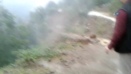 Rize'de Heyelan Böyle Görüntülendi