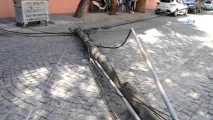 Çürüyen Telefon Direği Yaşlı Kadının Üstüne Devrildi