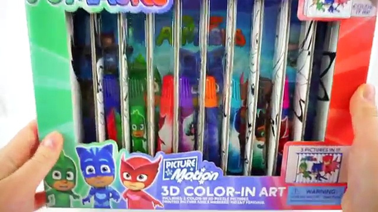 PJ Masks 3D COLOR-IN ART with OWLETTE, CATBOY, GEKKO, LUNA GIRL, ROMEO, NIGHT NINJA Coloring
