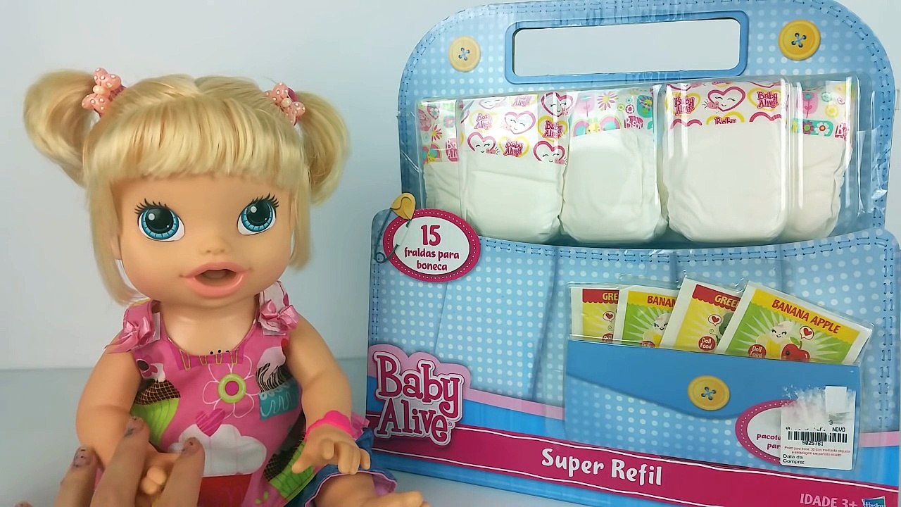 COMPRINHAS PARA BABY ALIVE COMENDO PAPINHA ORIGINAL DE BANANA E MAÇA