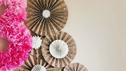 DIY Kraft Paper Fans Backdrop / Abanicos de Papel ( Party Decoration - Decoracion de Fiestas)