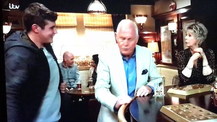 Emmerdale 2017 Garry flash Robert cash in the pub