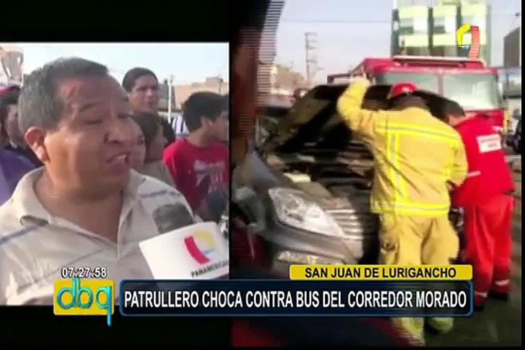 SJL: choque entre bus del corredor morado y pat...