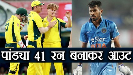 India vs Australia 4th ODI: Hardik Pandya OUT on 41 ( 3x6, 1x4) | वनइंडिया हिंदी