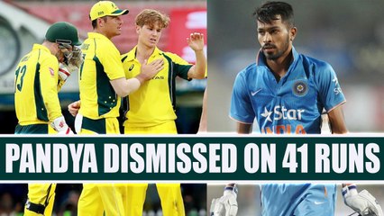 India vs Australia 4th ODI : Hardik Pandya out for 41 runs, Zampa strikes for Aussies |Oneindia News