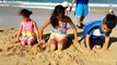Kids Playing In Sand On The Beach - Family Fun Video HZHtube Kids Fun Vlog