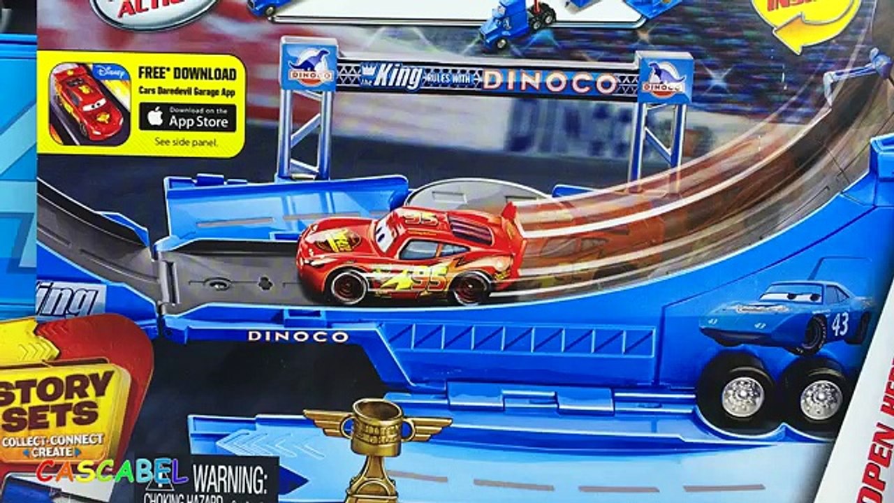 SUPER PISTA SALTO MORTAL DISNEY PIXAR CARS RAYO MCQUEEN DROP AND JUMP GRAY PLAYSET STORY SET