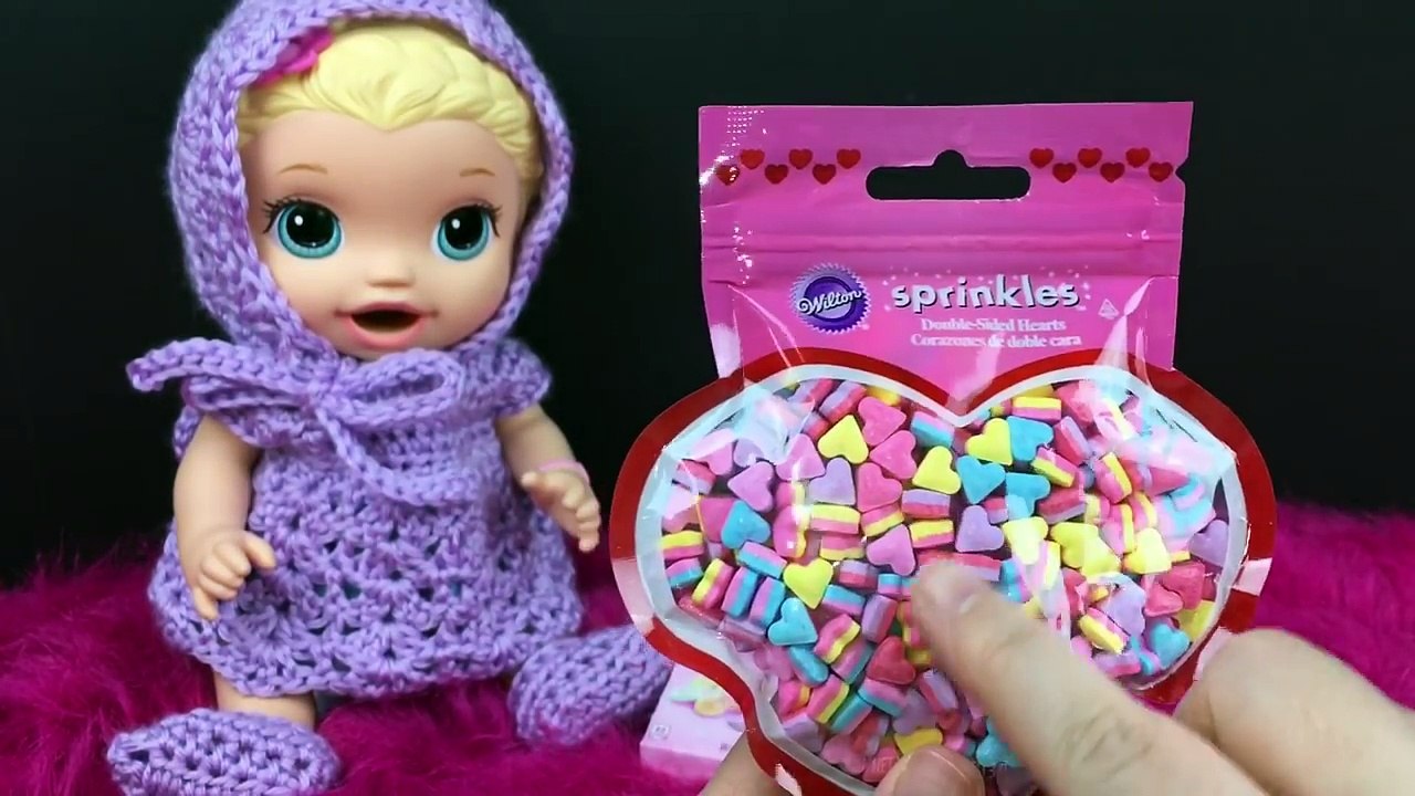 Baby Alive Snackin Lily Doll Feeding with Valentines Day Candy
