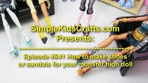 Make monster high doll shoes or sandals with foam - Doll Crafts - simplekidscrafts